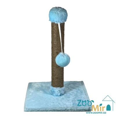 Zoomir, когтеточка с квадратным основанием, для котят и кошек, 42х30х30 см (размер S)(цвет: голубой)
