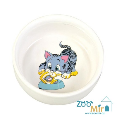 Trixie, керамическая миска для кошек, 0,3 л/ 11 см (цвет: белый)