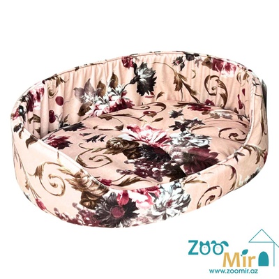 Zoomir, модель лежаки "Матрешка" для мелких пород собак и кошек, 55х42х14 см (размер L)(цвет:  пудровый с рисунком)