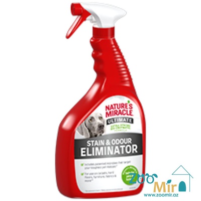 Nature's Miracle Dog Stain & Odour Eliminator Extra Strong Bio-Enzymatic Formula, универсальный уничтожитель пятен и запахов для собак с усиленной био-энзимной формулой, 946 мл