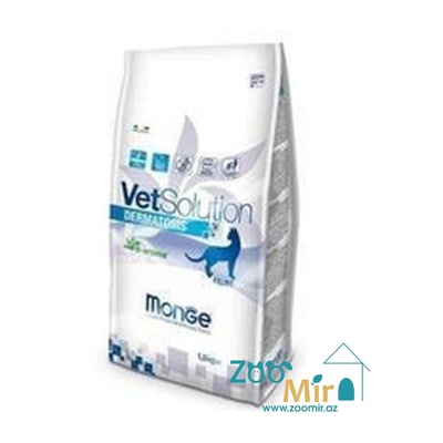 Monge VetSolution Dermatosis, сухой диетический корм для кошек для восстановления функций кожи при дерматологических заболеваниях, 1,5 кг (цена за 1 пакет)