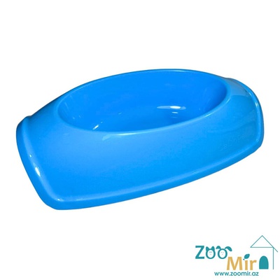 CadoPet, миска пластиковая овальной формы для собак средних пород, 1 л  (цвет: голубой)