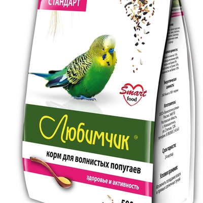 “Любимчик Стандарт” для волнистых попугаев, 500 г