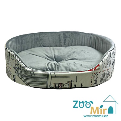 ZooMir "London 1", модель лежаки "Матрешка" для мелких пород собак и кошек, 55х42х14 см (размер L)