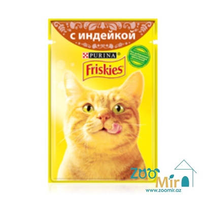 Friskies, влажный корм для кошек с индейкой, 85 гр