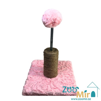 Zoomir, интерактивная игрушка когтеточка с квадратным основанием, для котят и кошек, 20х20х30 см (цвет: розовый)