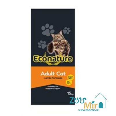 Econature Adult Cat Lamb Formula, сухой корм для взрослых кошек с ягненком, 15 кг (цена за 1 мешок)