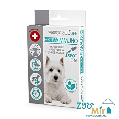 Mr.Bruno EcoLife Extra Immuno Spot-On, раствор иммуностимулятор для наружного применения, для щенков и собак, 10 мл