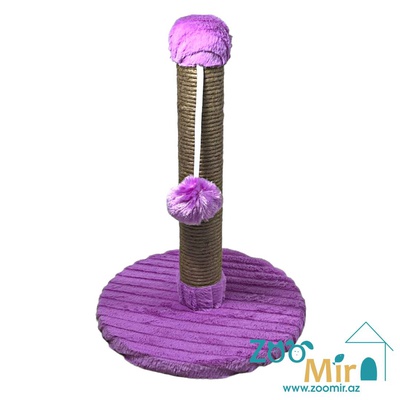 Zoomir, когтеточка с круглым основанием, для котят и кошек, 42х30х30 см (размер S)(цвет: фиолетовый)