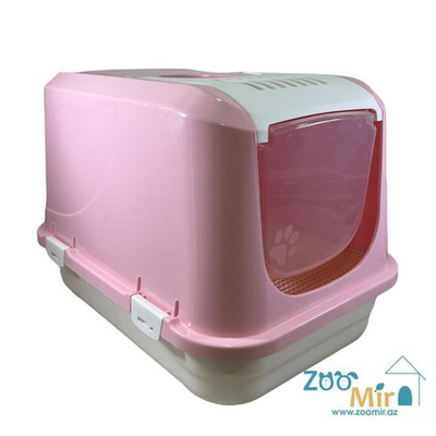 KI, биотуалет для кошек, 50х34х40 см (размер S) (цвет: розовый)