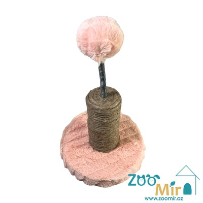 Zoomir, интерактивная игрушка когтеточка с круглым основанием, для котят и кошек, 16х16х28 см (цвет: моркрвный)