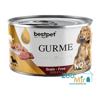 BestPet Gurme, консервы для взрослых собак мелких пород с говядиной в соусе, 200 гр
