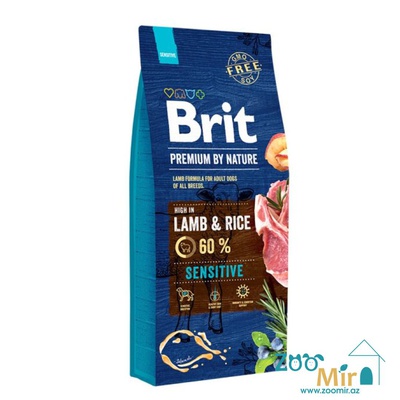 Brit Premium by Nature Sensitive Lamb, сухой корм для взрослых собак с чувствительным пищеварением, склонных к пищевой аллергии и собак с проблемами кожи с ягнёнком и рисом, на развес (цена за 1 кг)