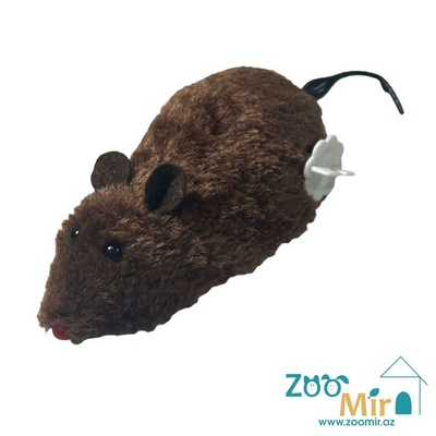Kİ, игрушка-мышь механическая для котят и кошек, 15х5,5 см (цвет: коричневый)(цена за 1 игрушку)