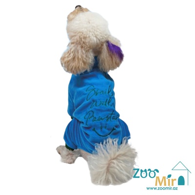Pawstar Pet Fashion, модель "Blue Smile Rompers", флис комбинезон для собак мини пород и кошек, 2,6 - 4,5 кг  (размер М)