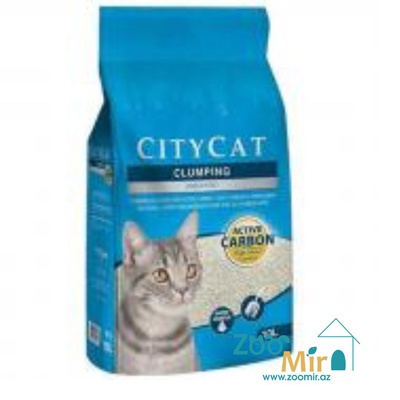 City Cat Clumping Carbon, натуральный комкующийся наполнитель с карбоном, для кошек, 10 л