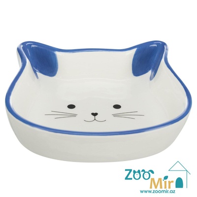 Trixie Cat Face, миска керамическая для котят и кошек, 12 см  (цвет: синий)