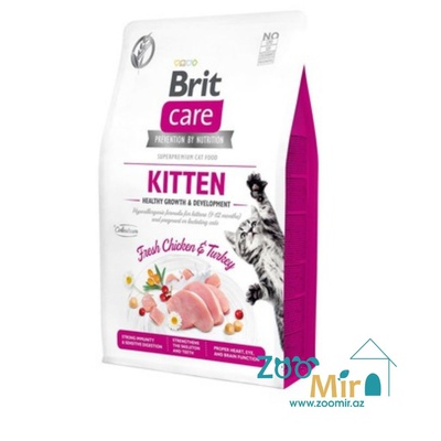 Brit Care Grain Free Kitten Healthy Growth & Development, сухой корм с индейкой и курицей для котят,  7 кг (цена за 1 мешок)