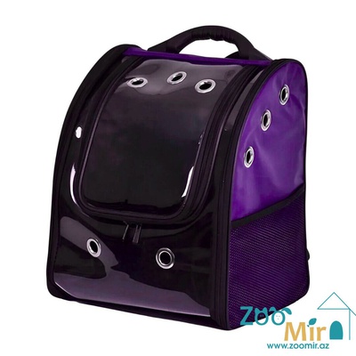 TUR, рюкзак-переноска, с иллюминатором, для собак мелких пород и кошек, 34х30х40 см (цвет: фиолетовый)