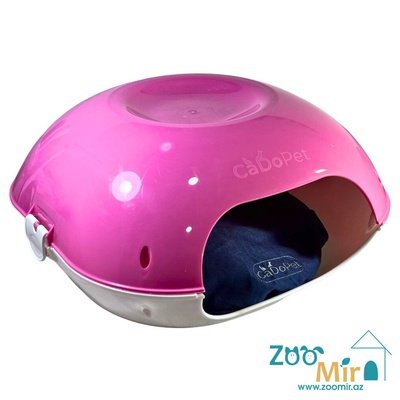 CaDoPet, пластмассовый домик для кошек, 45х45х27 см (цвет: розовый)