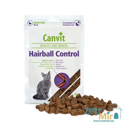Canvit Hairball Control, лакомство для выведение шерсти, для кошек, 100 гр