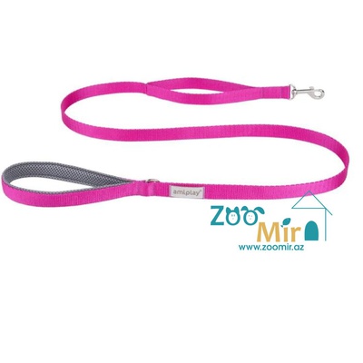 Amiplay Adjustable Leash Easy Fix, регулируемый поводок для собак средних пород, 160-300 х 2 см (размер: М), (цвет: розовый)