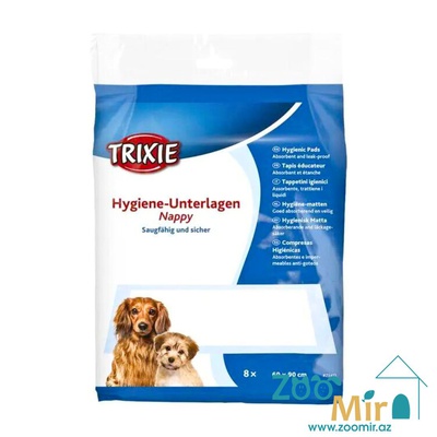 Trixie Hygiene-Unterlagen Nappy, впитывающие одноразовые пеленки, для щенков, собак и кошек (60х90 см, 8 шт.)