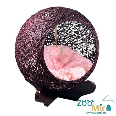 ZooMir, домик "Модерн" для котят и кошек, диаметр 40 см (размер M) (цвет: рубин)