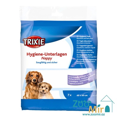 Trixie Hygiene-Unterlagen Nappy, впитывающие одноразовые пеленки c ароматом лаванды, для щенков, собак и кошек (40х60 см, 7 шт.)