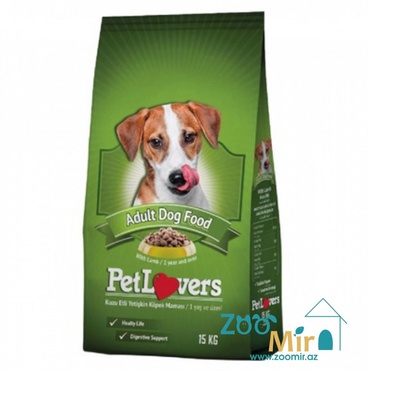 PetLovers, сухой корм для взрослых собак с ягненком,15 кг (цена за 1 мешок)