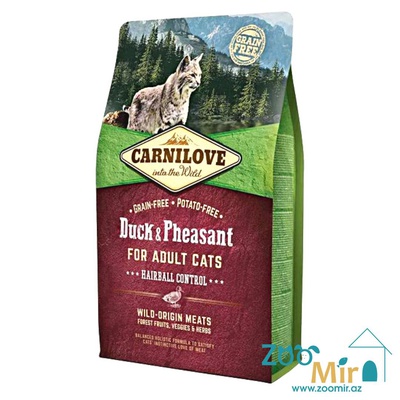 Carnilove Hairball Controll, сухой корм для выведения шерсти у кошек, со вкусом утки и фазана, 6 кг (цена за 1 пакет)