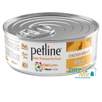 PetLine Chicken Entree, консервы для взрослых кошек с курицей, 80 гр