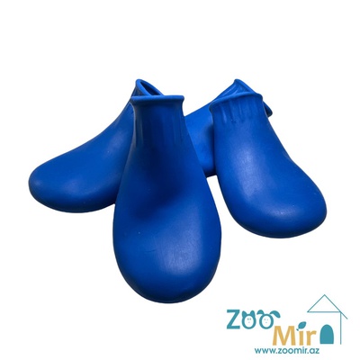 KI, обувь для теплой дождливой погоды, подходит для собак мелких пород, в комплект входит 4 шт., размер S (цвет - синий)(цена за 1 комплект)