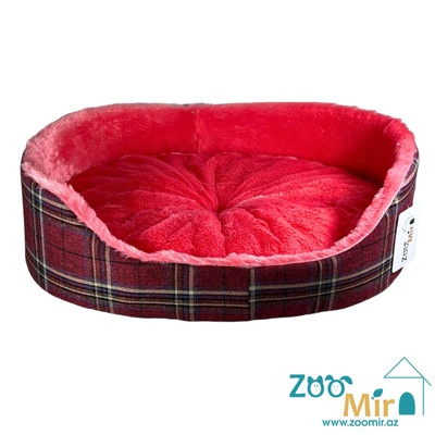 ZooMir, модель лежаки "Матрешка" для мелких пород щенков и котят, 43х30х10 см (размер S)(цвет: розово-розовый)