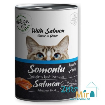 NaturatPet, консервы для взрослых кошек с лососем в соусе, 400 гр