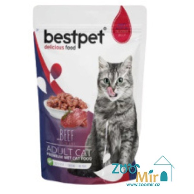 BestPet, влажный корм для взрослых кошек с говядиной, 85 гр