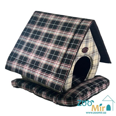 Zoomir, модель "Избушка" домик - лежак для мелких пород собак и кошек, 45х52х50 см (цвет: клетка)