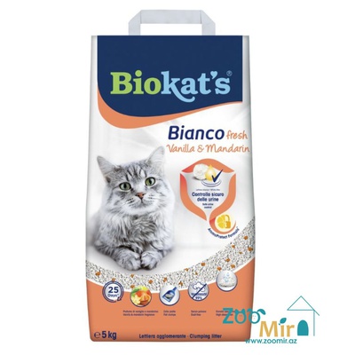 Biokat's Bianco Fresh, натуральный комкующийся наполнитель с ароматом ванили и мандарина, для кошек, 10 л
