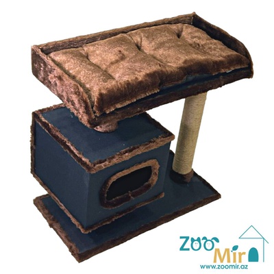 Zoomir "Sweet Home W", домик когтеточка для котят и кошек, 72х72х36 см (цвет: черный)