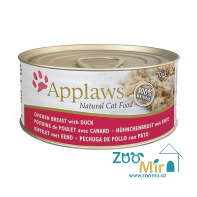 Applaws Natural Cat Food, консервы для кошек со вкусом куриной грудки и утки, 70 гр