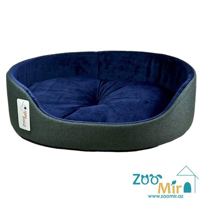 Zoomir, модель лежаки "Матрешка" для мелких пород щенков и котят, 43х30х10 см (размер S)(цвет: серо-синий)