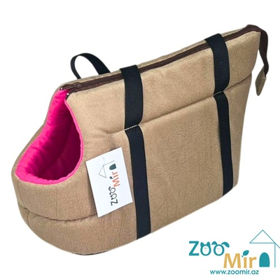 ZooMir, сумка-переноска для мелких пород собак и кошек, 40х20х25 см (Размер M) (цвет: кофейный)