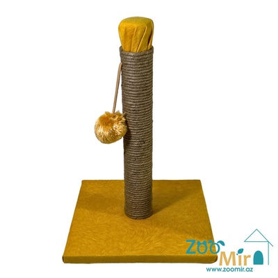 Zoomir, когтеточка с квадратным основанием, для котят и кошек, 42х30х30 см (размер S)(цвет: желтый)