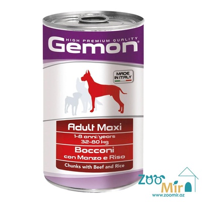 Gemon, консервы для собак крупных пород со вкусом телятины и риса, 1250 гр.