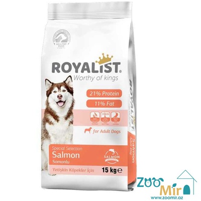 Royalıst Adult Dog Food Salmon, сухой корм для взрослых собак с лососем, 15 кг (цена за 1 мешок)