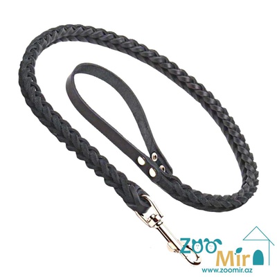 Collar, кожаный квадратный плетеный поводок для собак мелких пород, 122 см х 14  мм (цвет: черный)