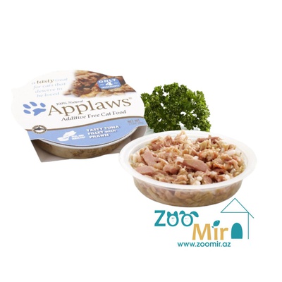 Applaws Natural Cat Food Luxury, консервы для кошек со вкусом тунца и креветок для кошек, 60 гр