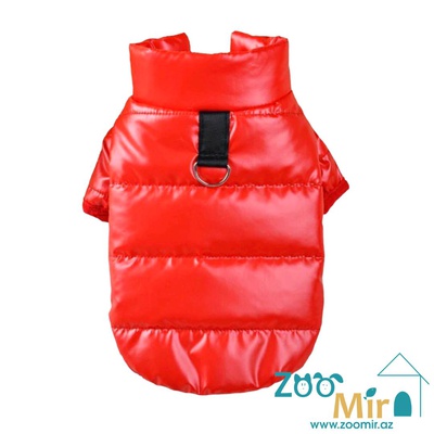 Tu, модель "Red", утеплённая куртка дождевик для собак мини пород и кошек, 2,6 - 4 кг (размер М)