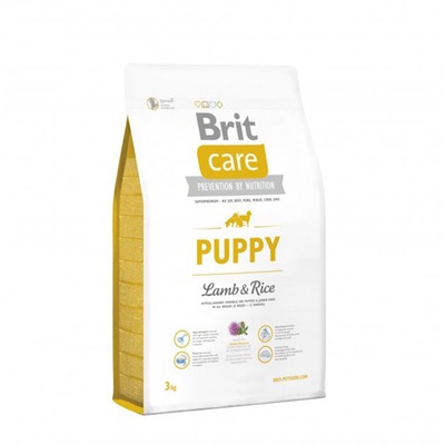 Brit Care Puppy Lamb & Rice, cухой гипоаллергенный корм для щенков и юниоров вех пород от 4 недель до 12 месяцев (ягненок и рис) 3 кг