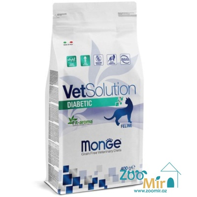 Monge VetSolutionDiabetic , сухой диетический корм для кошек для регуляции поступления глюкозы (сахарный диабет), 400 гр цена за 1 пакет)